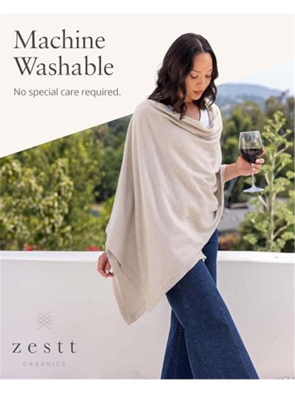 Travel Scarf, Wrap and Shawl for Women, Organic Cotton - Picture 6 of 7